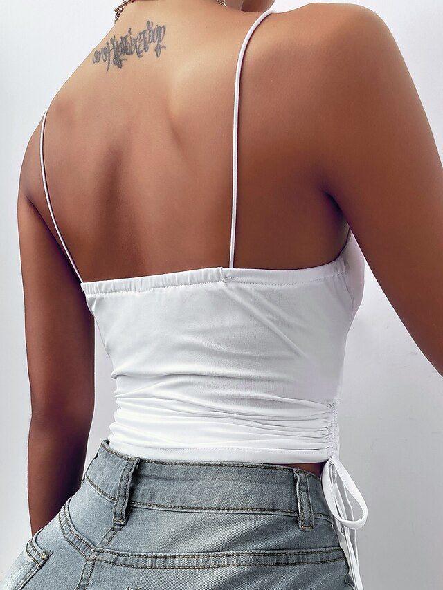 Women's Tank Top Plain Basic Sleeveless V Neck Regular Tops