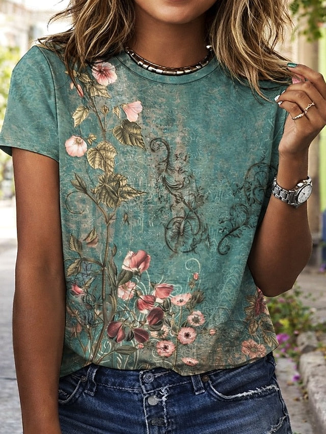 Women's T Shirt Print Floral Graphic Paisley Bohemia
