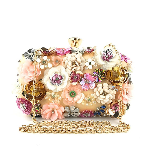 Clutch Embellished Flower – Floral Women's Evening 3D