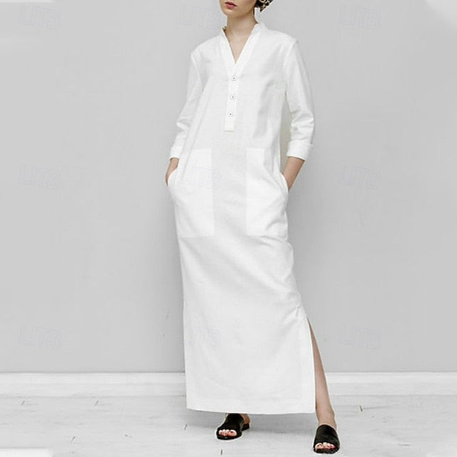 Women's Long Dress Maxi Dress Casual Dress Cotton Linen
