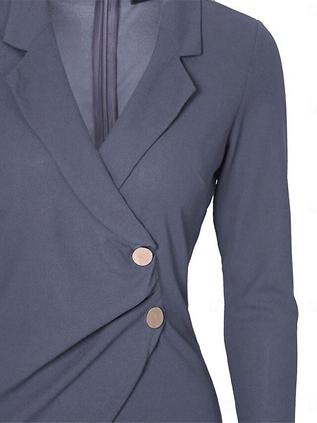 Women's Casual Dress Mini Dress Patchwork Buttons Casual