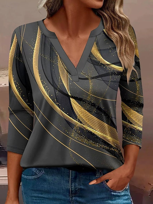 Women's T Shirt Print Graphic Geometric Abstract Vintage