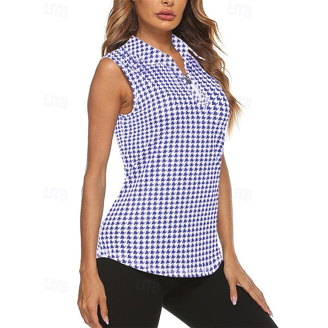 Women's Polo / Golf Tennis Check Shirt Plaid Sport