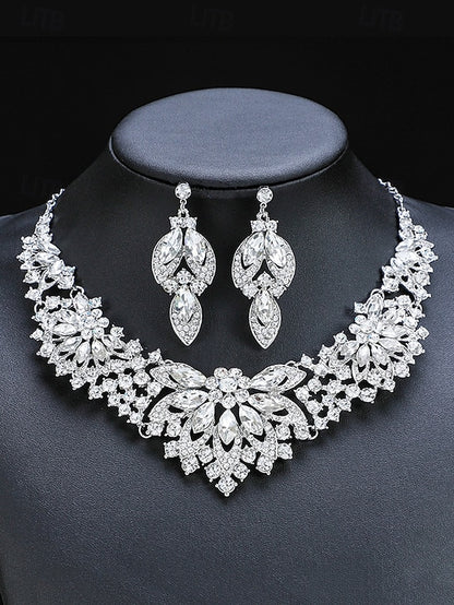 Elegant Green Statement Set – Jewelry Crystal Necklace