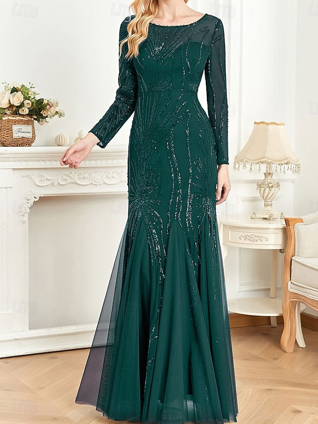 Crew the Party Floor Bride Dress of Mother Elegant Neck