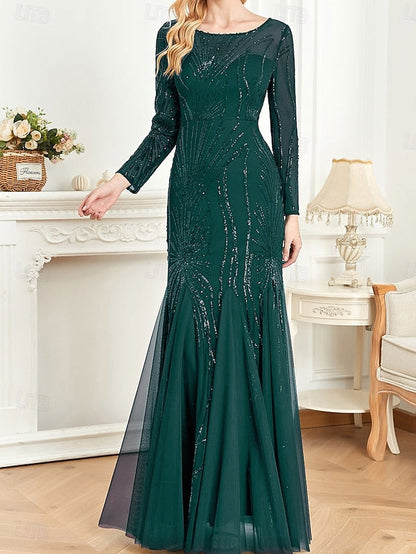 Crew the Party Floor Bride Dress of Mother Elegant Neck