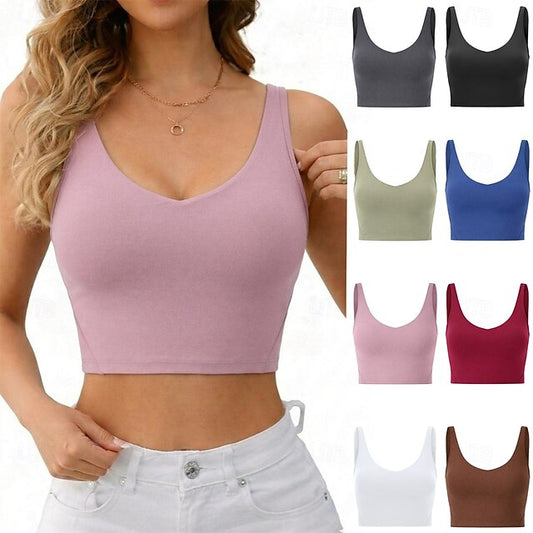Women's Petite Athletic Tank Slim fit top Solid Color