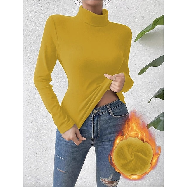 Women's Blouse Solid Color Stylish Basic Casual Long Sleeve