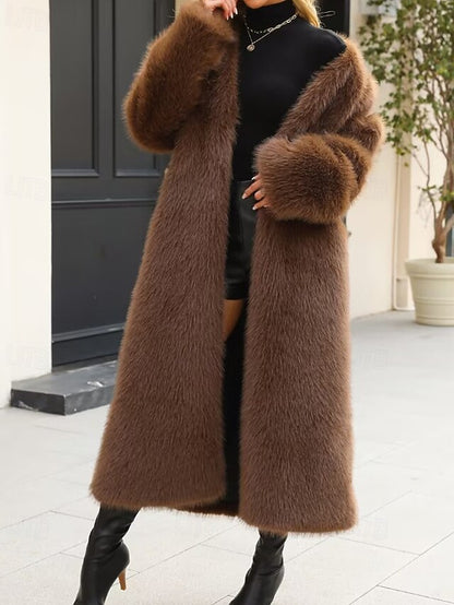 Fur Coat Faux Warm Comfortable Women's Furs