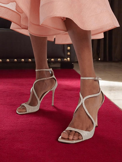 Crisscross Elegant Heels Satin Women's - Lavender Stiletto