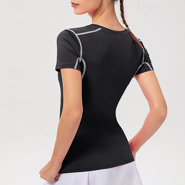 Women's Sweatshirt Tee / T-shirt Yoga Top Crew Neck Quick