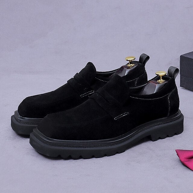 Loafers Leather Men's Suede Business Cowhide -Classic