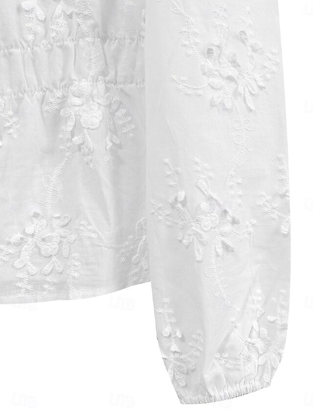 Women's Shirt Blouse Lace Tops Lace Plain Stylish Classic