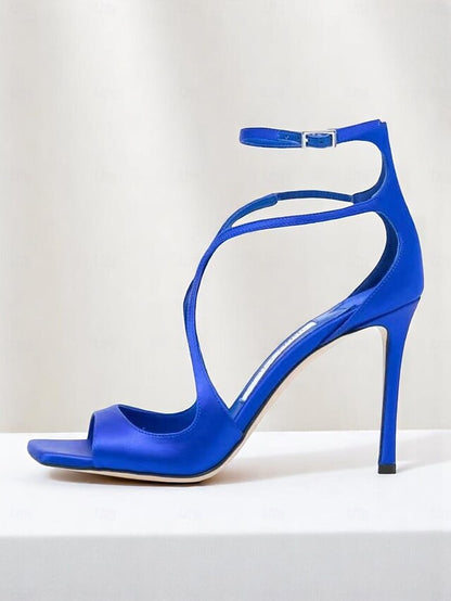 Crisscross Elegant Heels Satin Women's - Lavender Stiletto