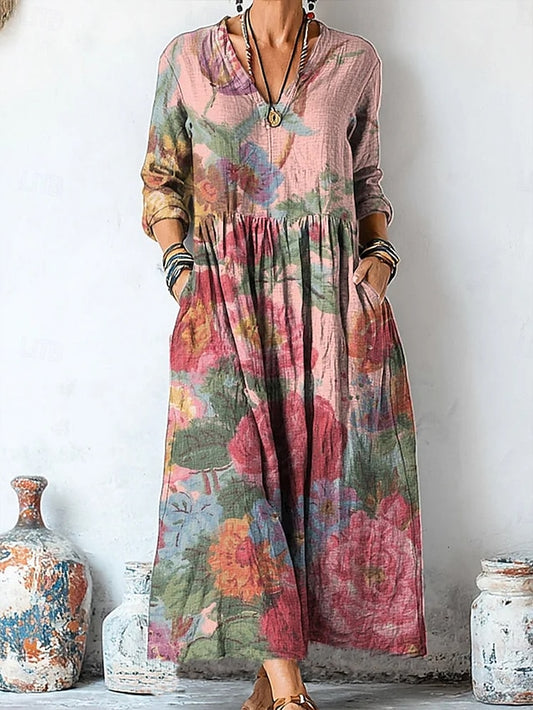 Women's Midi Dress Shift Dress Casual Date Loose Fit Floral