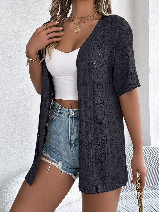 Women's Tunic Blouse Eyelet top Eyelet Plain Stylish