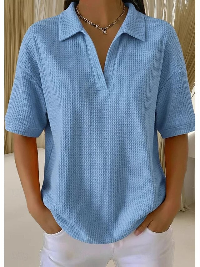 Women's Shirt Solid Color Plain Elegant Active Vacation