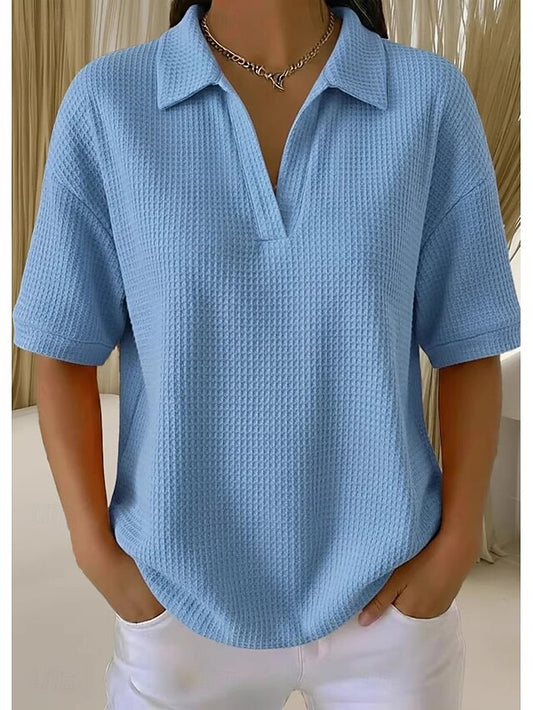 Women's Shirt Solid Color Plain Elegant Active Vacation