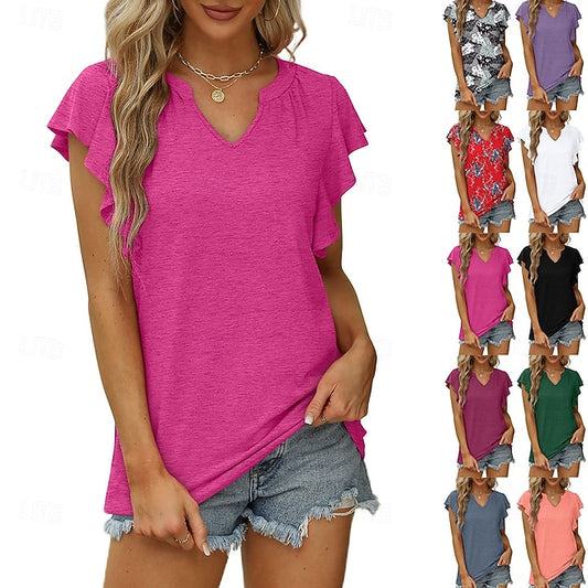 Women's T Shirt Summer Tops Tee Graphic Plants Stylish