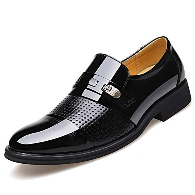 Loafers with Brown Faux Men's Leather Patent