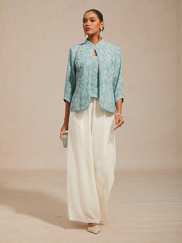 Women's Dressy Tops Twinset Elegant Lace Sequins Paisley