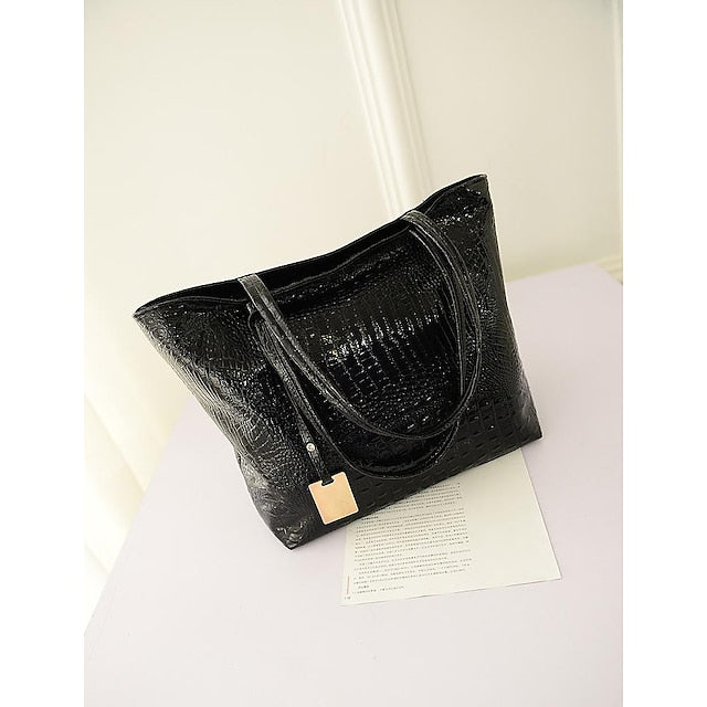Shoulder Leather Tote Women's Nylon PU Bag Outdoor