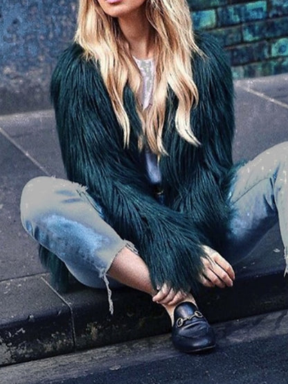 Comfortable Fur Coat Women's Furs Faux Leathers Warm