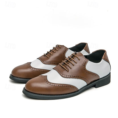 Shoes Men's Oxford White Two-Tone and Brogue Wingtip in