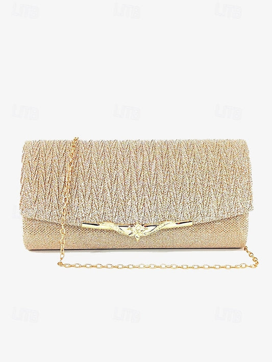Evening Party Clutch Glitter Elegant Gold Handbag - Women's