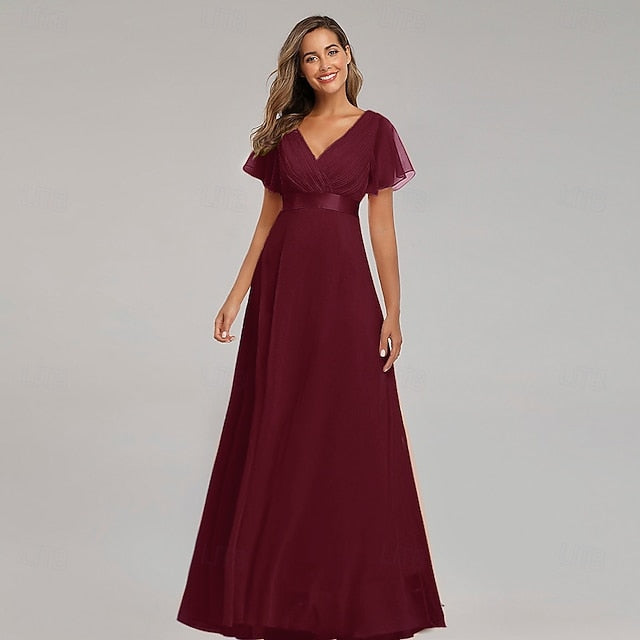A-Line Ruched Wedding Guest Dress Beach Wedding Elegant Formal