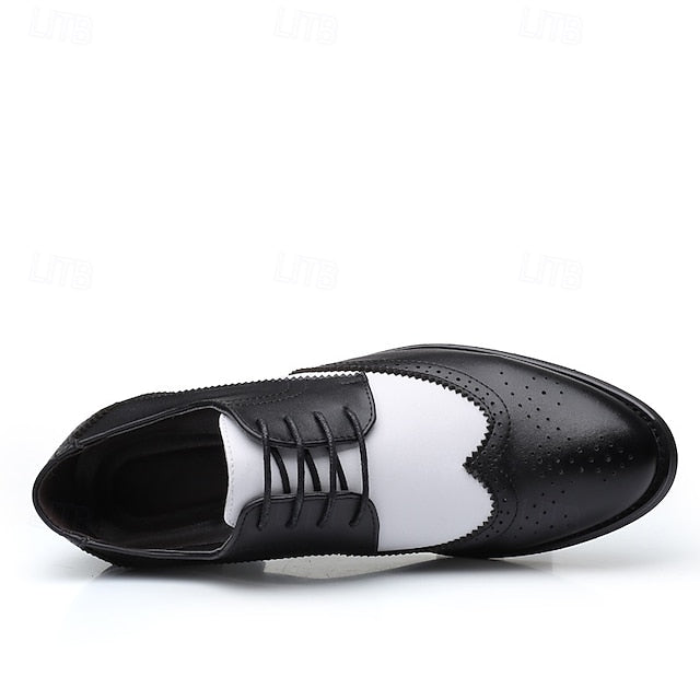 Shoes with Brogue and Men's White Black Oxford