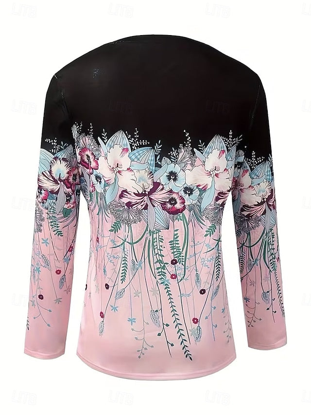 Women's T Shirt Print Floral Graphic Plants Vintage Fashion