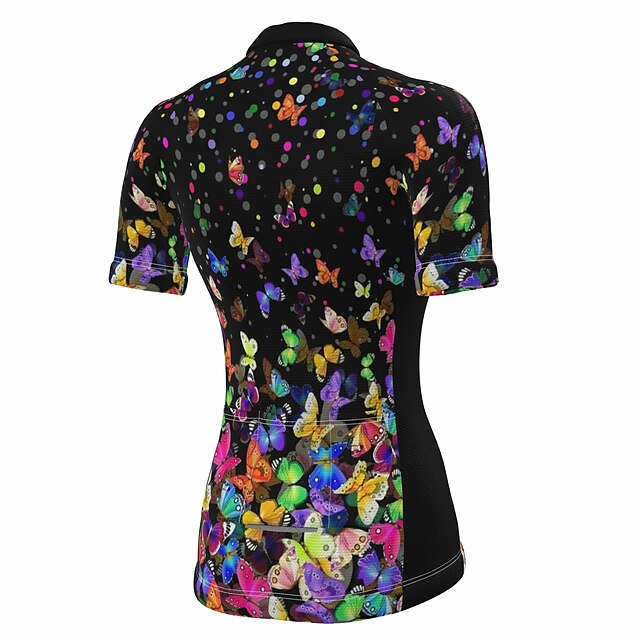 Women's Cycling Jersey Butterfly Funny Short Sleeve Bike